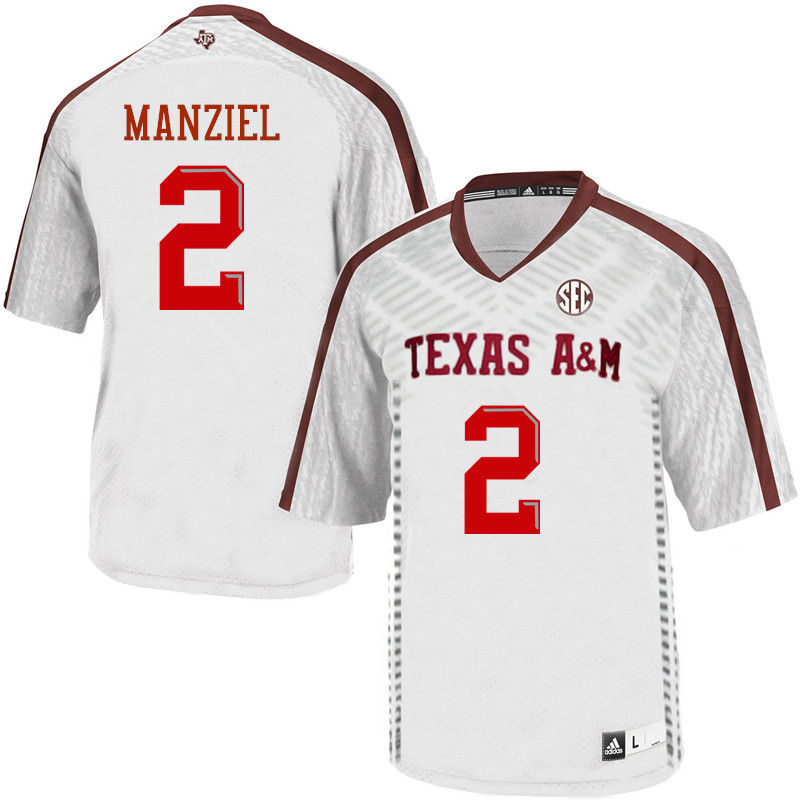 Men #2 Johnny Manziel Texas A&M Aggies College Football Jerseys-White